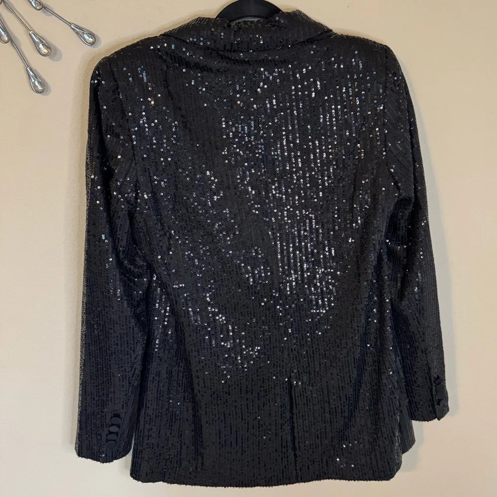 Philosophy Black Sequin Blazer Jacket Size Small NWT - Picture 6 of 15